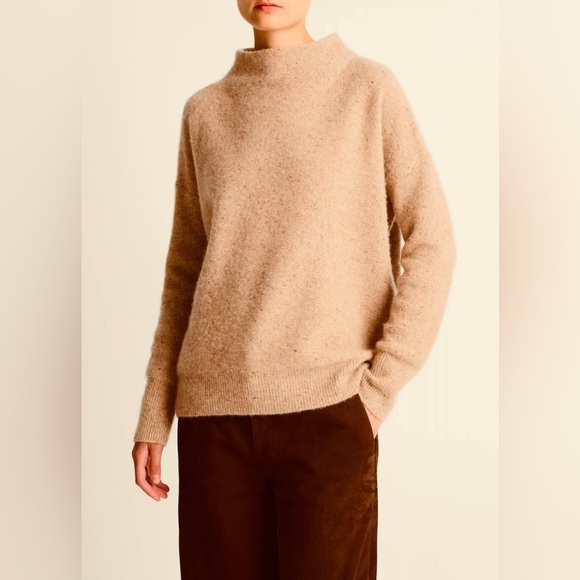 Magaschoni Cashmere Funnel Neck Pullover Sweater, Desert Camel, Medium - Picture 1 of 7